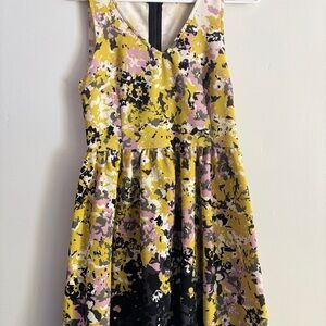 Bar III Floral Mini Dress - Yellow, Pink, Black